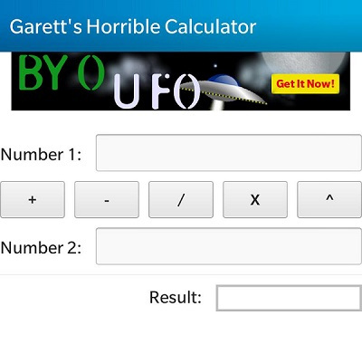 Garett's Horrible Calculator